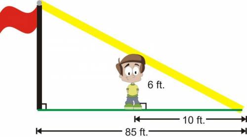 5. How tall is the flagpole? It’s missing!

a. Hint: Use a proportion & cross multiplication to