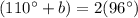 (110^\circ+b)=2(96^\circ)