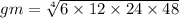 gm =  \sqrt[4]{6 \times 12 \times 24 \times 48}