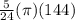 \frac{5}{24}(\pi )(144)