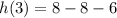 h(3) = 8 - 8 - 6