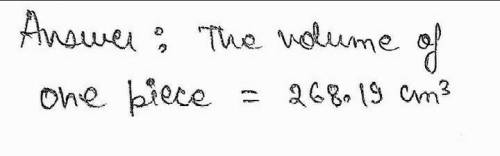 A sphere is cut into 8 congruent pieces. The radius of the

sphere is 8 centimeters. One piece is sh