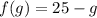 f(g)=25-g