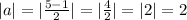 |a|=|\frac{5-1}{2}| =|\frac{4}{2}| =|2|=2