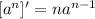 [a^n]'=na^{n-1}