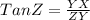 Tan Z = \frac{YX}{ZY}