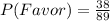 P(Favor) = \frac{38}{89}