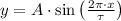 y = A\cdot \sin \left(\frac{2\pi\cdot x}{\tau}\right)