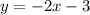 y =  - 2x - 3