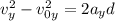 v_y^2 -v_{0y}^2=2a_yd