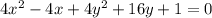 4x^2-4x+4y^2+16y+1=0