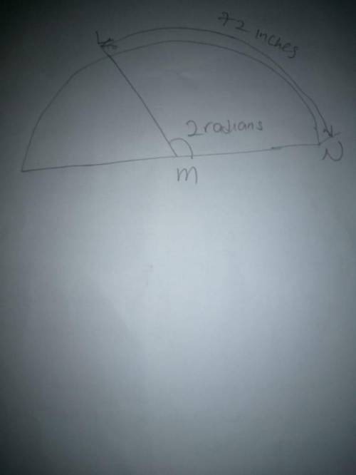 If the ray ML makes an angle measuring 2 radians with the ray MN, and the length of the arc intercep