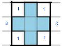 A prism has the base given below. If the height of the prism is 9 units, what is the volume of the p