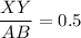 \dfrac{XY}{AB}=0.5