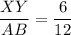 \dfrac{XY}{AB}=\dfrac{6}{12}