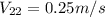 V_{22}=0.25m/s