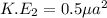 K.E_2=0.5\mu a^2