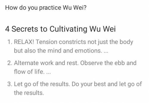 How would a person practice wu wei?