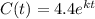 C(t) = 4.4e^{kt}