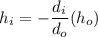 $h_i=-\frac{d_i}{d_o}(h_o)$