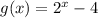 g(x) = 2^x - 4