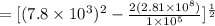 =[(7.8\times 10^3)^2-\frac{2(2.81\times 10^8)}{1\times 10^5} ]^{\frac{1}{2} }