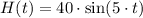 H(t) = 40\cdot \sin (5\cdot t)