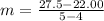 m = \frac{27.5-  22.00}{5-4}