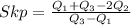 Skp =  \frac{Q_1   + Q_3  - 2Q_2}{Q_3 - Q_1}
