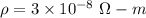 \rho=3\times 10^{-8}\ \Omega-m