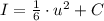 I = \frac{1}{6}\cdot  u^{2} + C