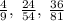 \frac{4}{9} , \:  \frac{24}{54} , \:  \frac{36}{81}