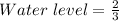 Water\ level = \frac{2}{3}