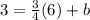 3 = \frac{3}{4}(6) + b