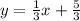 y = \frac{1}{3} x + \frac{5}{3}