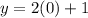 y=2(0)+1