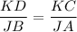 \displaystyle \frac{KD}{JB}=\frac{KC}{JA}