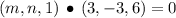 (m, n, 1)\,\bullet\,(3, -3, 6) = 0