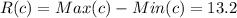 R(c) = Max(c) - Min(c) = 13.2