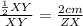 \frac{\frac{1}{2}XY }{ XY }= \frac{2cm }{ ZX}