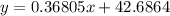 y = 0.36805x + 42.6864