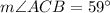 m\angle ACB = 59^{\circ}