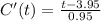 C'(t) = \frac{t-3.95}{0.95}