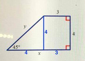 Analyze the diagram below and complete the instructions that follow.

3
3
4
45°
h
x
Find the value o