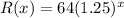 R(x) = 64(1.25)^x