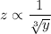 z\propto \dfrac{1}{\sqrt[3]{y}}