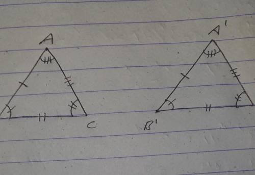 Select all explanation that prove triangle ABC is congruent to triangle A'B'C