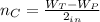 n_C=\frac{W_T-W_P}{2_{in}}