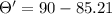 \Theta'=90-85.21