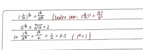 Y = (x) = (1/16)^x
Find f(x) when x = (1/4)